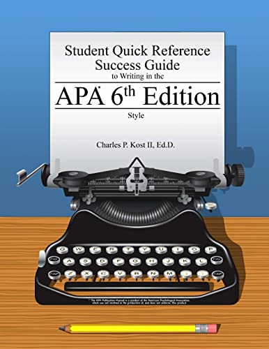 Imagen de archivo de Student Quick Reference Success Guide to Writing in the Apa 6th Edition Style a la venta por SecondSale