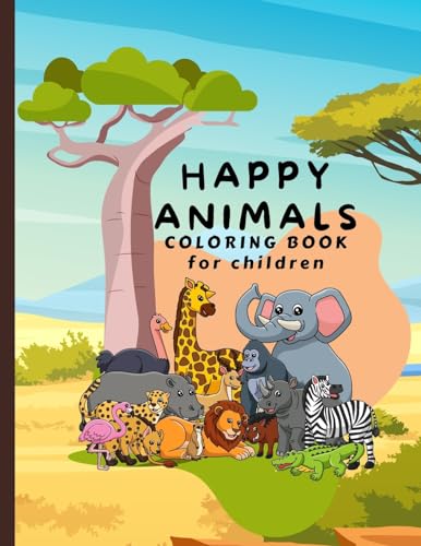 Stock image for Happy Animals Coloring Book for Children for sale by California Books