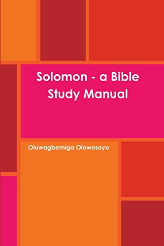 Imagen de archivo de Solomon a Bible Study Manual a la venta por PBShop.store US