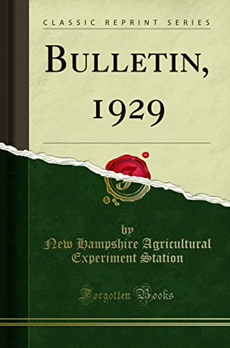 Stock image for Bulletin, 1929 Classic Reprint for sale by PBShop.store US