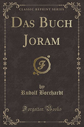 Imagen de archivo de Das Buch Joram Classic Reprint a la venta por PBShop.store US