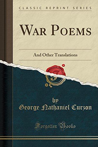 Imagen de archivo de War Poems And Other Translations Classic Reprint a la venta por PBShop.store US