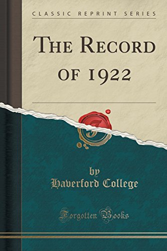 Stock image for The Record of 1922 Classic Reprint for sale by PBShop.store US