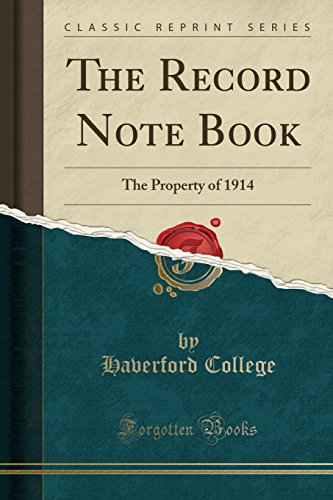 Stock image for The Record Note Book The Property of 1914 Classic Reprint for sale by PBShop.store US