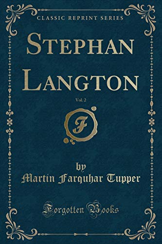 Stock image for Stephan Langton, Vol 2 Classic Reprint for sale by PBShop.store US