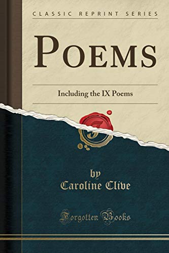 Imagen de archivo de Poems Including the IX Poems Classic Reprint a la venta por PBShop.store US