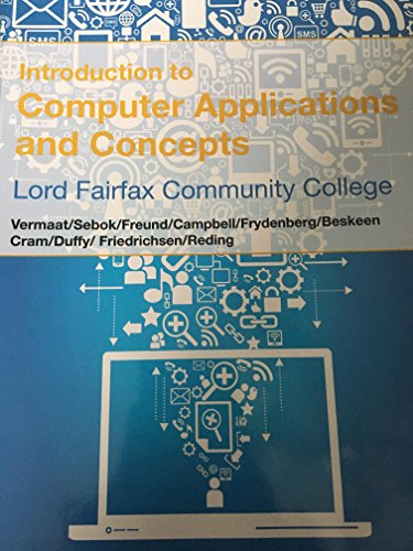Beispielbild fr Introduction to Computer Applications and Concepts zum Verkauf von Wonder Book