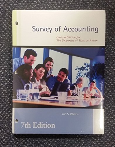 Stock image for Survey Of Accounting (Custom UT) 7/E for sale by HPB-Red