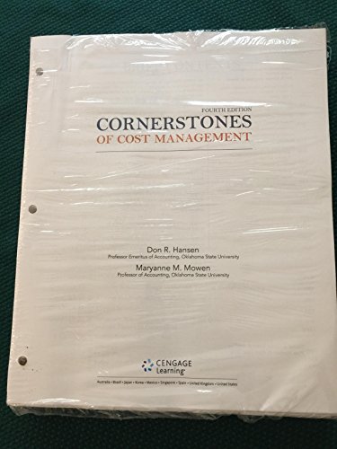 Stock image for Cornerstones of Cost Management, Loose-Leaf Version for sale by EXPEDITEBOOKS