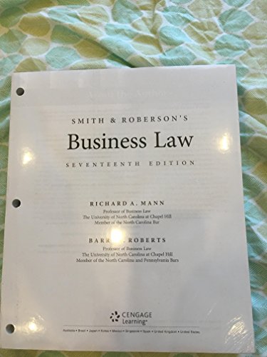 Stock image for Smith & Roberson's Business Law 17thLoose-Leaf Version for sale by Harveston College Textbooks