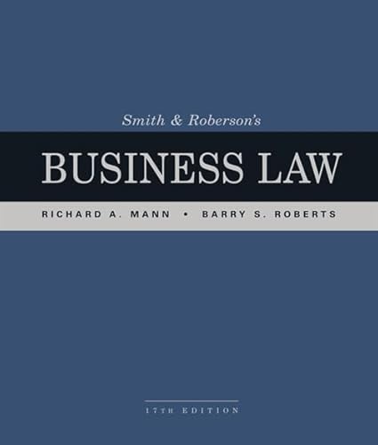 Imagen de archivo de Smith and Roberson?s Business Law a la venta por CANUSA, LLC