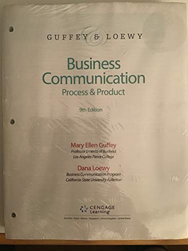 Stock image for Business Communication: Process & Product, Loose-Leaf Version for sale by BooksRun