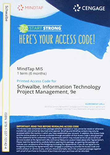 Imagen de archivo de MindTap for Schwalbe's Information Technology Project Management, 1 term Printed Access Card a la venta por BooksRun