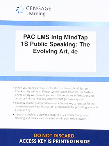 9781337109833: LMS Integrated MindTap Speech, 1 term (6 months) Printed Access Card for Coopman/Lull's Public Speaking: The Evolving Art, 4th