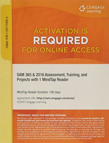 Imagen de archivo de SAM 365 & 2016 Assessments, Trainings, and Projects with 1 MindTap� Reader Multi-Term Printed Access Card a la venta por Facetextbooks