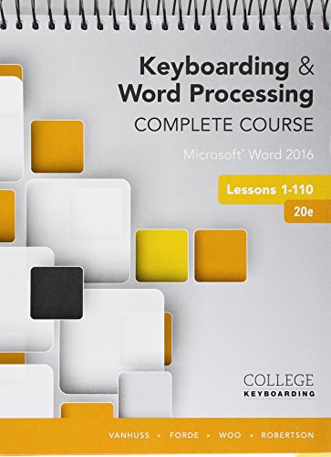 Beispielbild fr Bundle: Keyboarding and Word Processing Complete Course Lessons 1-110: Microsoft Word 2016, 20th Edition + Keyboarding in SAM 365 & 2016 with MindTap . 2 terms (12 months), Printed Access Card zum Verkauf von Palexbooks