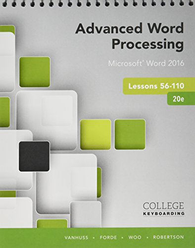 Stock image for Bundle: Advanced Word Processing Lessons 56-110, Microsoft Word 2016, 20th Edition + Keyboarding in SAM 365 & 2016 with MindTap Reader, 55 Lessons, 1 term (6 months), Printed Access Card for sale by Textbooks_Source