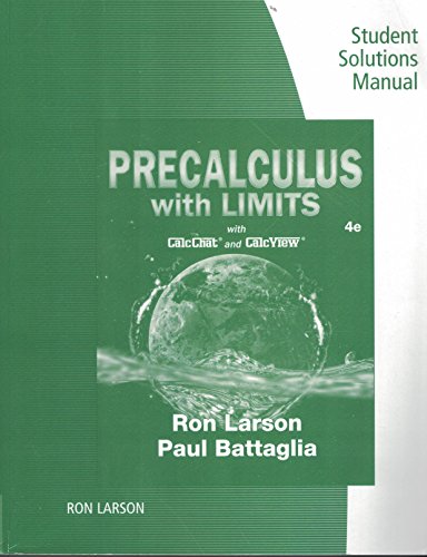 Beispielbild fr Student Study Guide and Solutions Manual for Larson's Precalculus with Limits, 4th zum Verkauf von BGV Books LLC