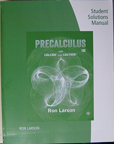 Stock image for Study Guide with Student Solutions Manual for Larsons Precalculus, 10th for sale by Goodwill San Antonio