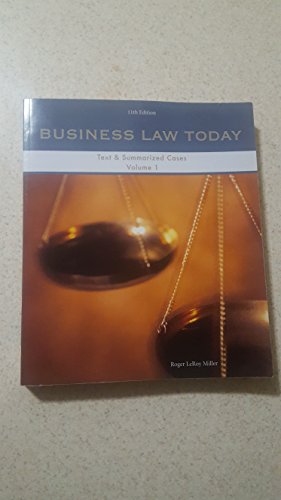 9781337309523: Business Law Today 11th Edition Volume 1