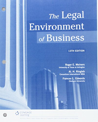 Stock image for Bundle: The Legal Environment of Business, Loose-Leaf Version, 13th + MindTap Business Law, 1 term (6 months) Printed Access Card for sale by HPB-Red