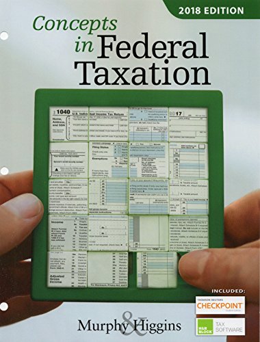 Imagen de archivo de Concepts in Federal Taxation 2018, Loose-leaf Version a la venta por HPB-Red