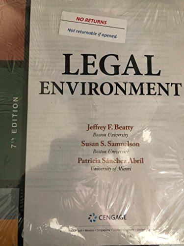 Imagen de archivo de Legal Environment (7th Edition), Loose-Leaf Version a la venta por Irish Booksellers