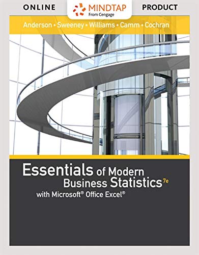 9781337390613: MindTap Business Statistics, 1 term (6 months) Printed Access Card for Anderson/Sweeney/Williams' Essentials of Modern Business Statistics with Microsoft Office Excel, 7th (MindTap Course List)