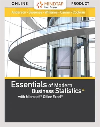 Stock image for MindTap Business Statistics, 1 term (6 months) Printed Access Card for Anderson/Sweeney/Williams' Essentials of Modern Business Statistics with Microsoft Office Excel, 7th for sale by Bulrushed Books