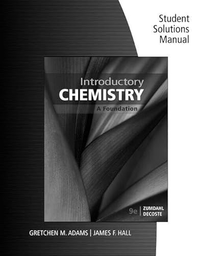 Beispielbild fr Student Solutions Manual For Zumdahl/Decoste's Introductory Chemistry: A Foundation, 9th ; 9781337399470 ; 1337399477 zum Verkauf von APlus Textbooks
