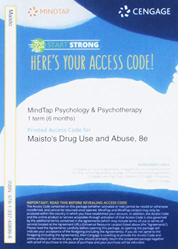 Stock image for MindTap Psychology, 1 term (6 months) Printed Access Card for Maisto/Galizio/Connors' Drug Use and Abuse, 8th for sale by Textbooks_Source
