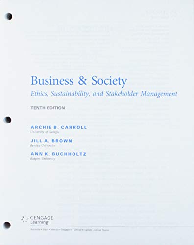 Stock image for Bundle: Business Society: Ethics, Sustainability Stakeholder Management, Loose-Leaf Version, 10th + MindTap Management, 1 term (6 months) Printed Access Card for sale by GoldenWavesOfBooks