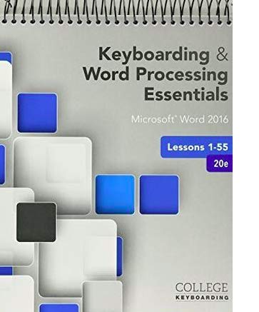Beispielbild fr Bundle: Keyboarding and Word Processing Essentials Lessons 1-55: Microsoft Word 2016, 20th + Keyboarding in SAM 365 & 2016 with MindTap Reader, 110 Lessons, 2 terms (12 months), Printed Access Card zum Verkauf von Palexbooks