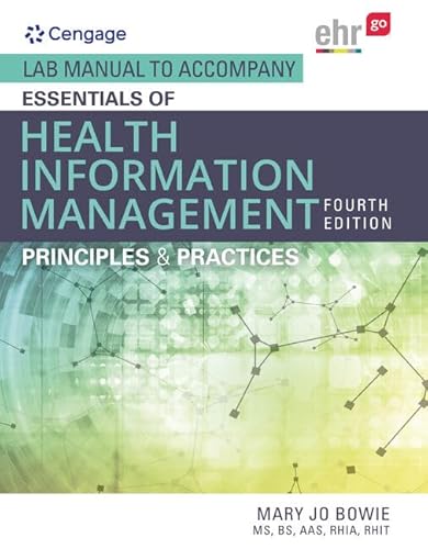 Beispielbild fr Lab Manual for Bowie's Essentials of Health Information Management: Principles and Practices, 4th zum Verkauf von BooksRun