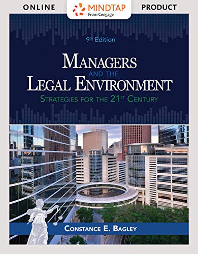 Imagen de archivo de MindTap Business Law, 1 term (6 months) Printed Access Card for Bagley's Managers and the Legal Environment: Strategies for Business, 9th a la venta por Textbooks_Source