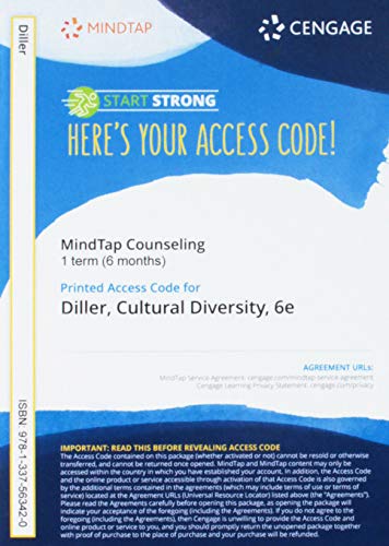 Imagen de archivo de MindTap Counseling, 1 term (6 months) Printed Access Card for Diller's Cultural Diversity: A Primer for the Human Services a la venta por Buchpark