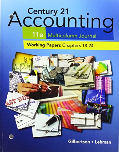 Beispielbild fr Print Working Papers, Chapters 18-24 for Century 21 Accounting Multicolumn Journal, 11th Edition zum Verkauf von Buchpark