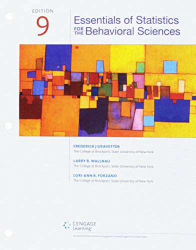 9781337593830: Bundle: Essentials of Statistics for The Behavioral Sciences, Loose-Leaf Version, 9th + Aplia, 1 term Printed Access Card