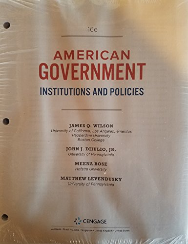 Beispielbild fr AMERICAN GOVERNMENT: INSTITUTIONS AND POLICIES (16TH EDITION) zum Verkauf von BooksRun