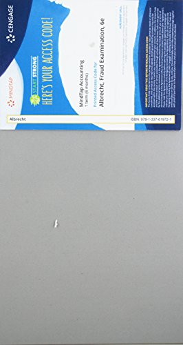 Imagen de archivo de MindTap Accounting, 1 term (6 months) Printed Access Card for Albrecht/Albrecht/Albrecht/Zimbelman's Fraud Examination, 6th a la venta por Palexbooks