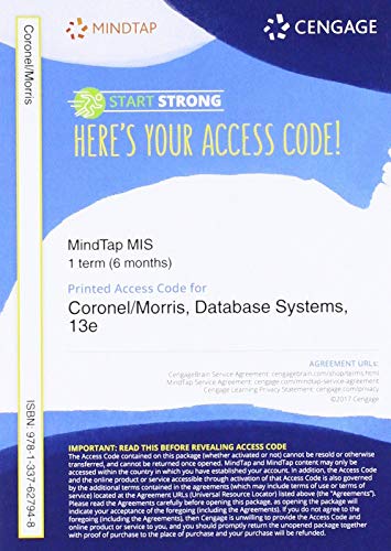 Imagen de archivo de MindTap for Coronel/Morris' Database Systems: Design, Implementation, & Management, 1 term Printed Access Card a la venta por Textbooks_Source