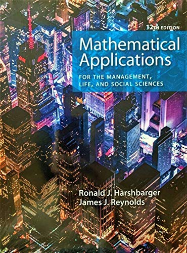 Beispielbild fr Mathematical Applications for the Management, Life, and Social Sciences, Loose-leaf Version, 12th zum Verkauf von HPB-Red