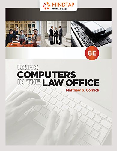 Stock image for MindTap Paralegal, 1 term (6 months) Printed Access Card for Cornick's Using Computers in the Law Office, 8th for sale by Textbooks_Source