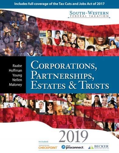 Stock image for South-Western Federal Taxation 2019 : Corporations, Partnerships, Estates and Trusts (with Intuit ProConnect Tax Online 2017& RIA Checkpoint, 1 Term (6 Months) Printed Access Card) for sale by Better World Books