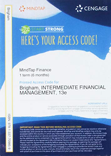 Imagen de archivo de MindTap Finance, 1 term (6 months) Printed Access Card for Brigham/Daves' Intermediate Financial Management, 13th a la venta por SecondSale