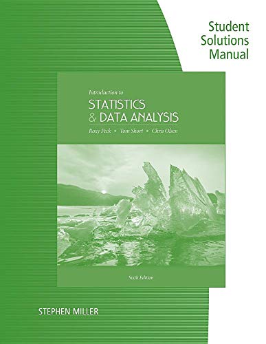 Beispielbild fr Student Solutions Manual for Peck/Short/Olsen's Introduction to Statistics and Data Analysis zum Verkauf von Books Unplugged