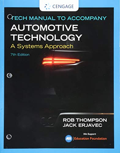 Stock image for Tech Manual for Erjavec/Thompsons Automotive Technology: A Systems Approach for sale by Seattle Goodwill