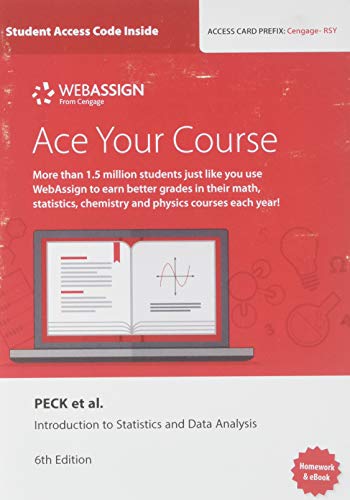 9781337794268: WebAssign for Peck/Short/Olsen's Introduction to Statistics and Data Analysis, Printed Access Card, Single-Term