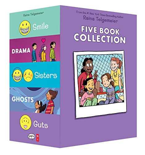 9781338725124: Raina Telgemeier Five Book Collection: Smile, Drama, Sisters, Ghosts, Guts