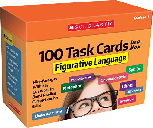 Stock image for 100 Task Cards in a Box: Figurative Language: Mini-Passages With Key Questions to Boost Reading Comprehension Skills for sale by Ergodebooks